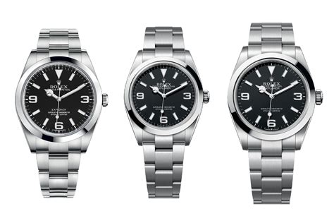 rolex explorer 1 36 vs 39|Rolex explorer 39mm mk2.